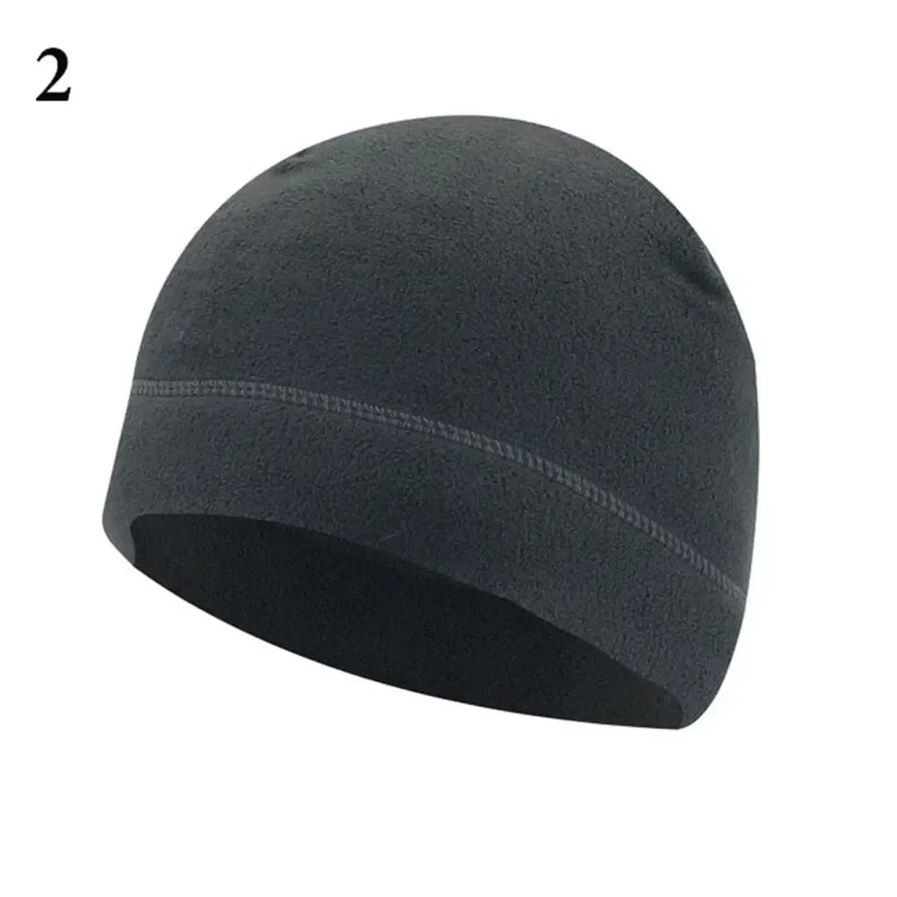Men Polar Fleece Caps Winter Warm Outdoor Sports Skiing Cycling Cap Hat Windproof Soft Beanie Cap Women Ski Bike Hat Caps Oasis Select 02Grey