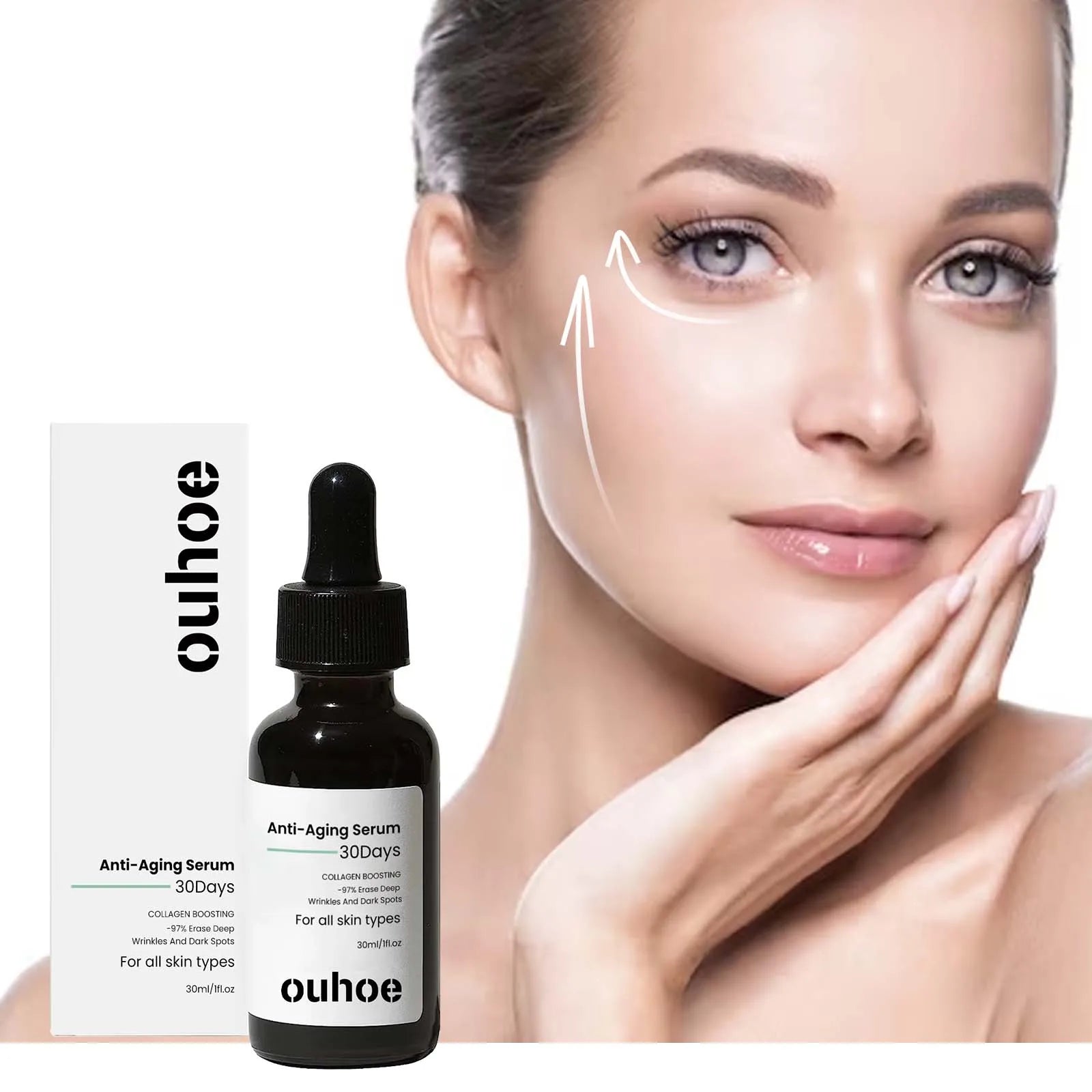Collagen Face Serum Fade Fine Lines Tightening Smoothing Pore Brighten Skin Tone Moisturizing Nourishing Hyaluronic Acid Essence Oasis Select