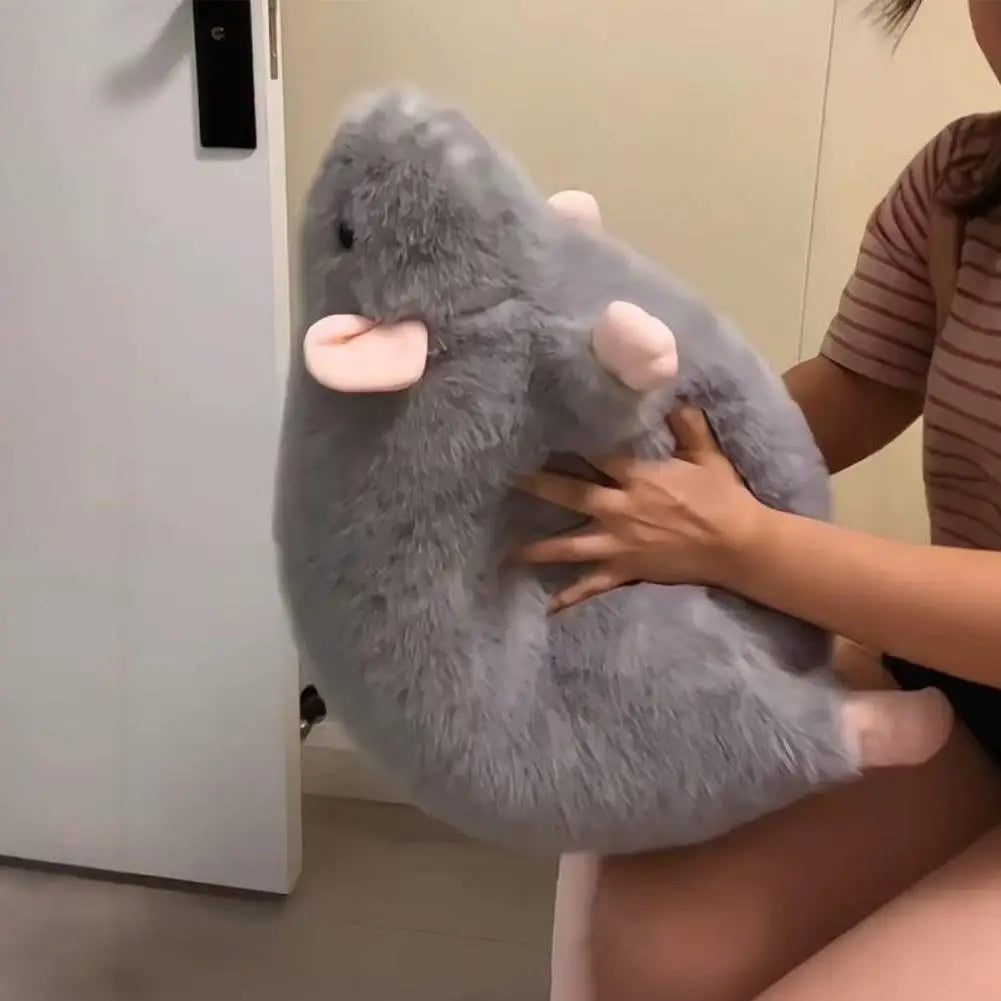 Cute Plush Toy Cartoon Mouse Doll Soft Oversized Flower Branch Rat Animal Sofa Throw Pillow Cushion Birthday Gift Decor Oasis Select