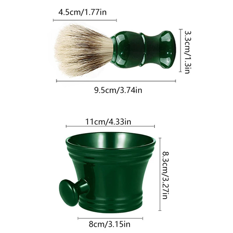 Plastic Shaving Brush Bowl Set Beard Care Soap Foam Mug Bowl With Handle Facial Bristle Hair Salon Barber Soap Foam Shave Men Oasis Select