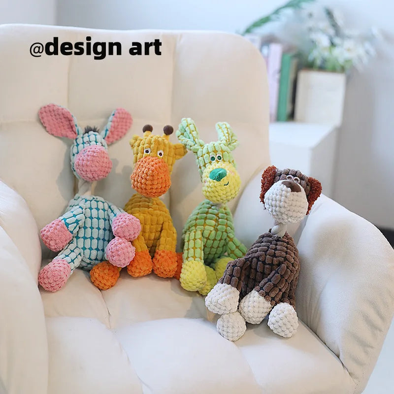 Tough Bite-Resistant Funny Donkey Plush Dog Toy | Squeaky Sound & Teeth Grinding Design | Interactive Chew Toy for Dogs Oasis Select