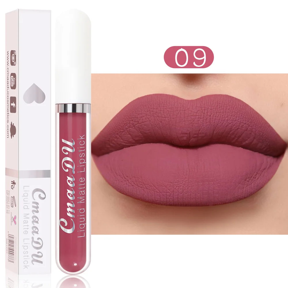 CmaaDu 18-Color Matte Velvet Liquid Lipstick Set – Waterproof