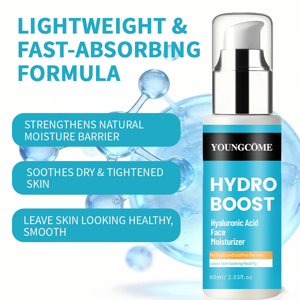 YOUNGCOME Hyaluronic Acid Face Moisturizer – 24H Hydration 60ml