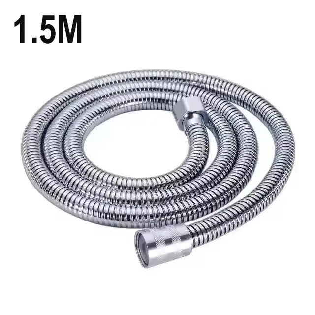 New 304 Stainless Steel High Pressure Shower Head 3 Modes Large Flow Sprayer Anti-Fall Shower Faucet Bathroom Accessories Oasis Select 1.5m Sliver Hose