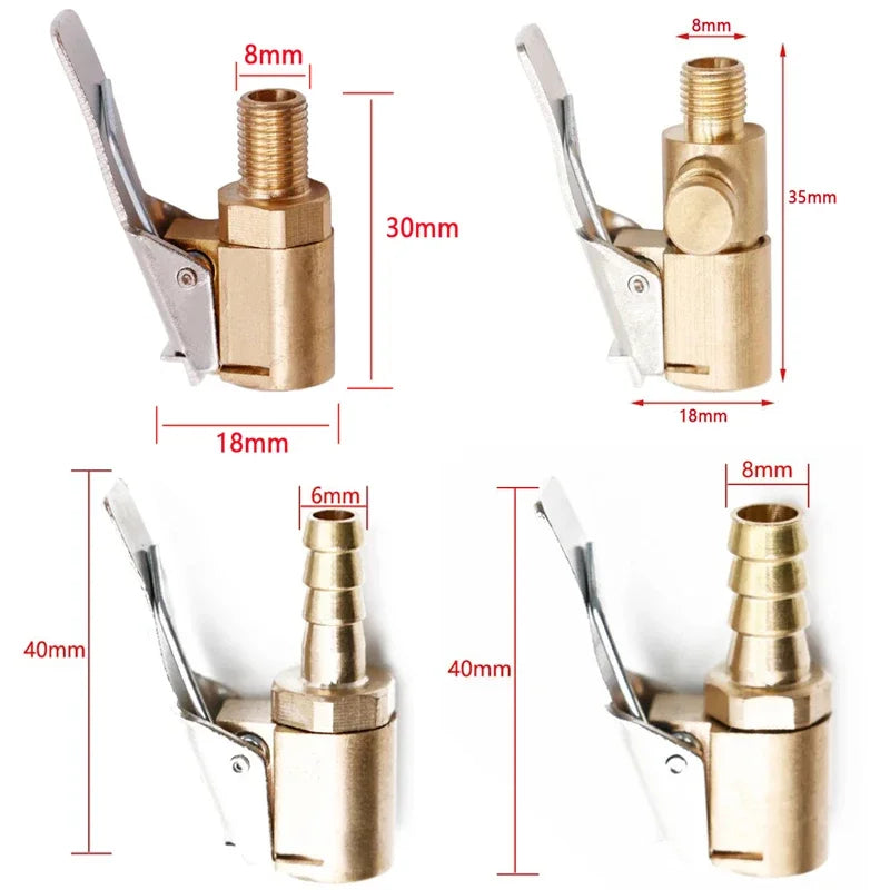 1/2/4pcs New Advanced Car Tire Air Chuck Inflator Pump Valve Connector Clip-on Adapter Car Tyre Wheel Valve For Inflatable Pump Oasis Select 4 Mixed Packaging