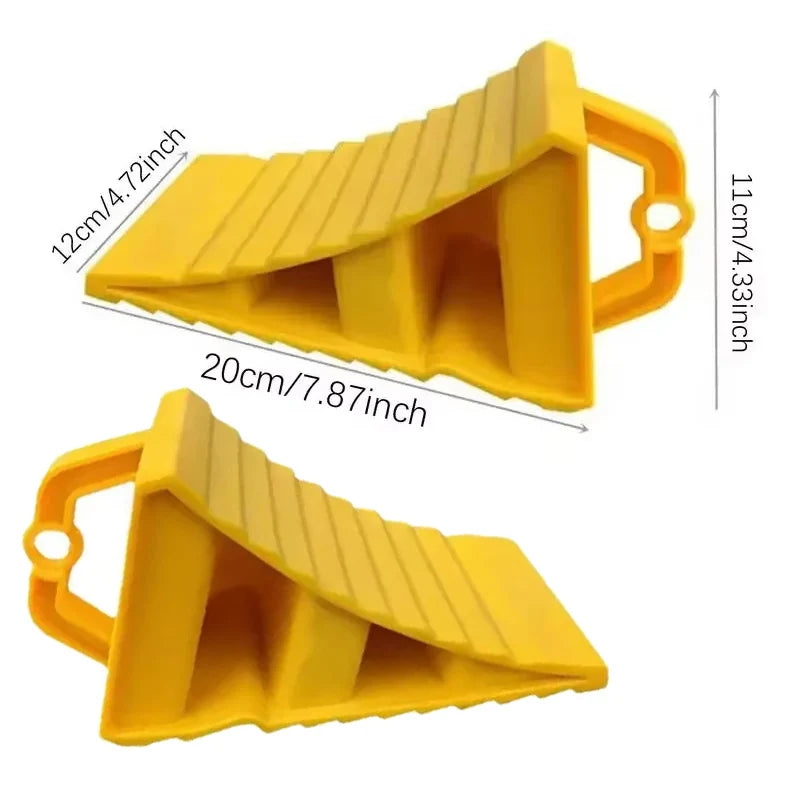 Car Trailer Wheel Chock Anti-slip Vehicle Truck Tire Stop Block with Handles Parking Wedges Car Stopper Wheel Alignment Block Oasis Select 2PCS
