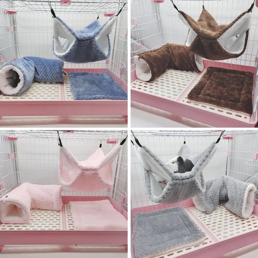 2-in-1 Double Layer Hamster Hammock – Small Pet Hanging Bed