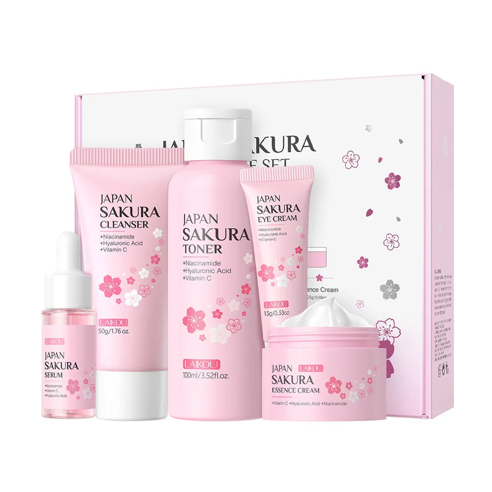 LAIKOU Sakura 5-Piece Skin Care Kit – Moisturizing Gift Set Skincare Gift Set Oasis Select
