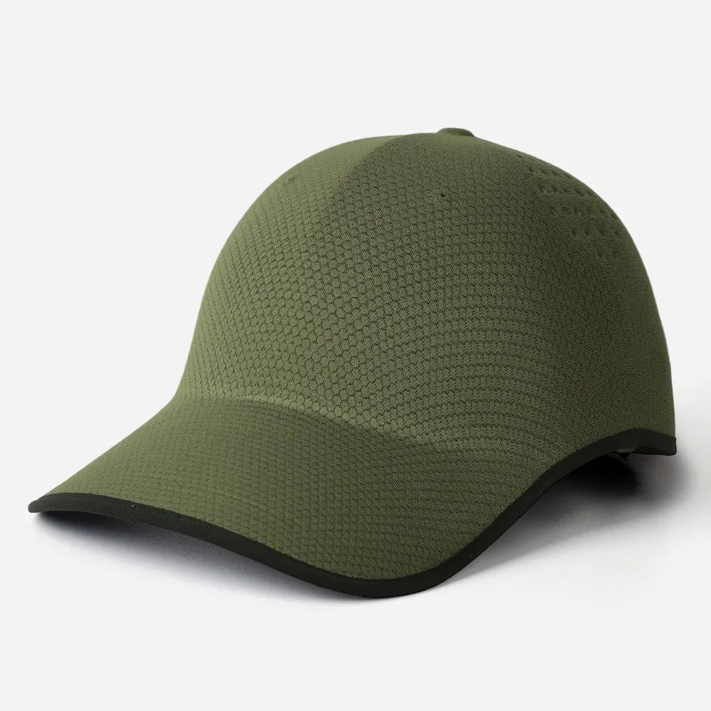 New Design Seamless Baseball Cap Quick Drying Lightweight Sports Hat Packable Breathable Visor Cap Oasis Select Green