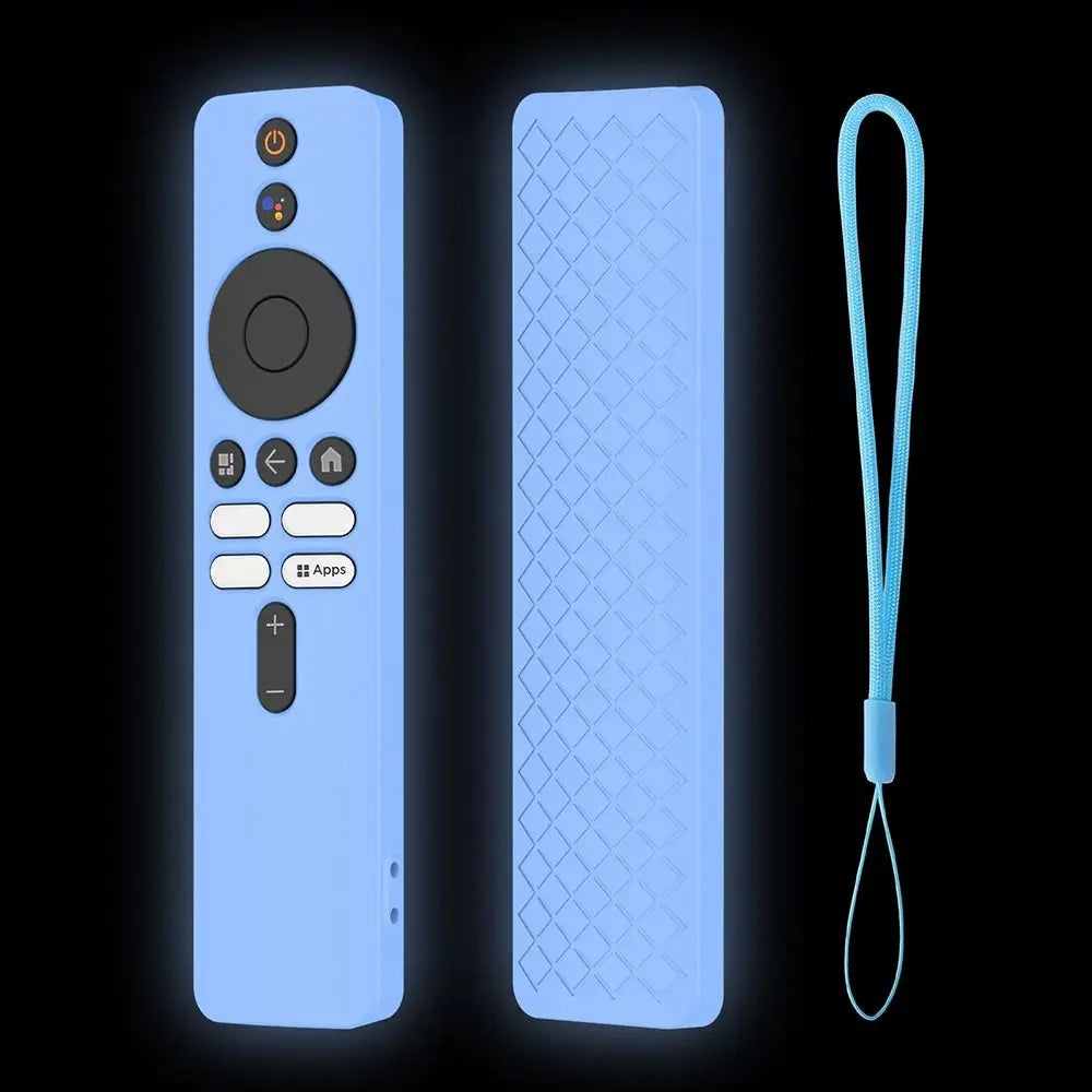 Protective Case Remote Control Case Plain Color Shockproof TV Stick Cover Silicone for Xiaomi TV Box S (2nd Gen) Oasis Select blue