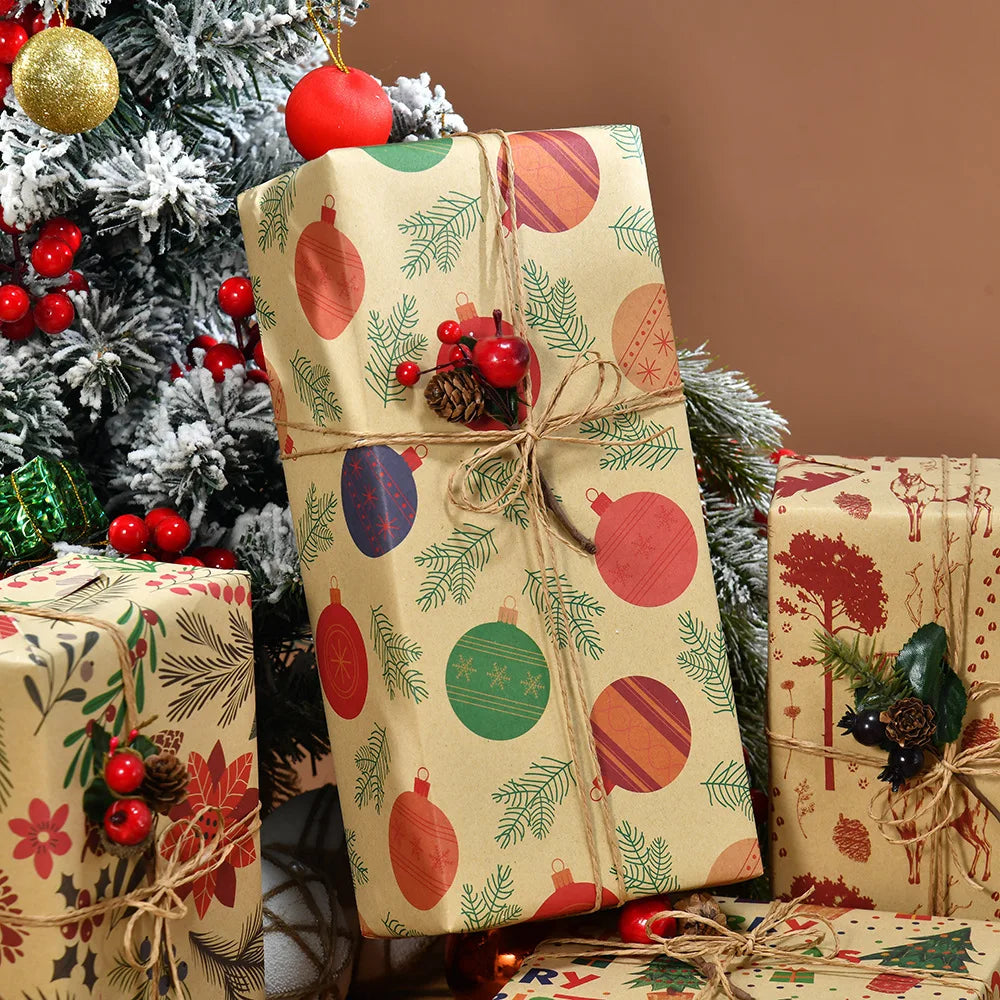 1roll Gift Wrapping Paper ChristmasTree Santa ClausWrapping Paper Birthday Gift Wrapping Paper Christmas Wrapping Paper Handmade Oasis Select