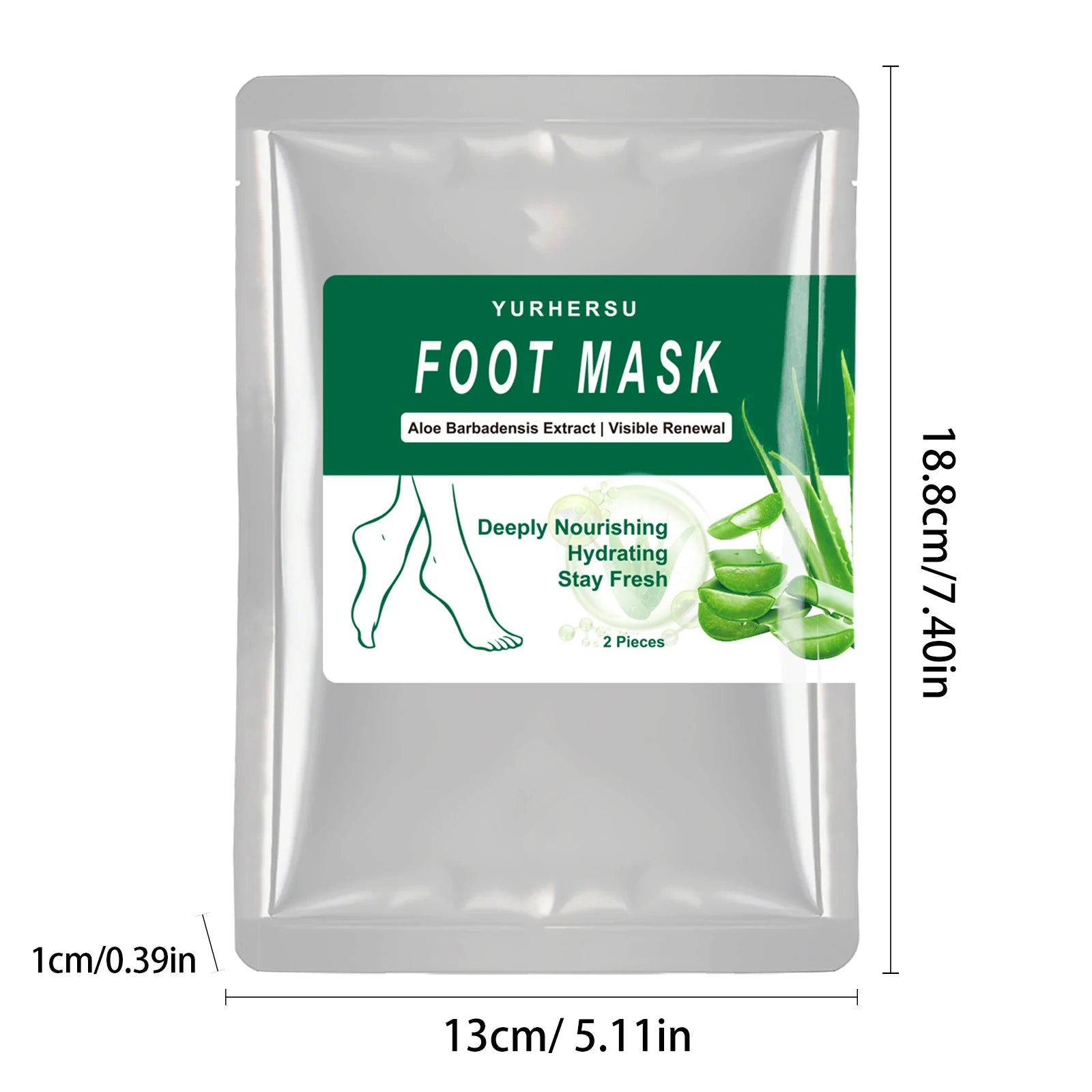 Aloe Vera Exfoliating Foot Mask Socks – Moisturizing 1 Pair