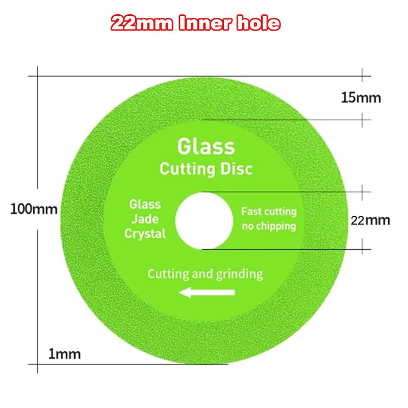 22mm Inner hole Glass Cutting Disc Diamond Marble Saw Blade Ceramic Tile Jade Special Polishing Cutting Blade Sharp Brazing Oasis Select green