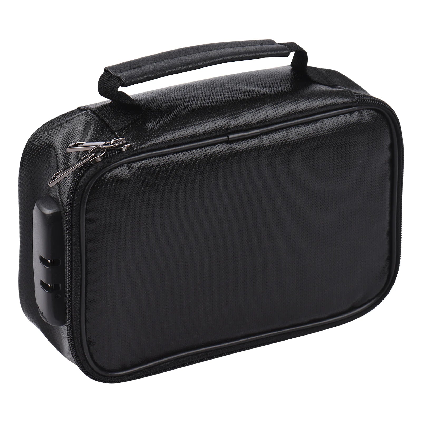 Fireproof File Document Bag Safety Organizer with 3-Digit Lock Zipper Closure Fire & Water Resistant Pouch Multi-Layer Card Case Oasis Select black