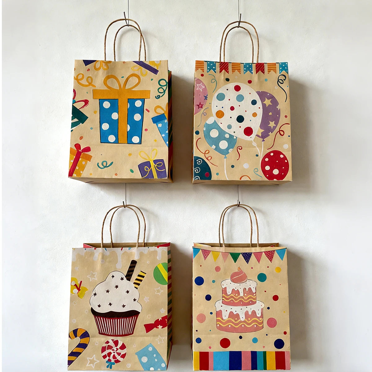 12 PCS Large Kraft Paper Gift Bags With Handles Sturdy Party Favor Bags Goodie Bags Bulk Birthday Wedding Holiday Classroom Oasis Select