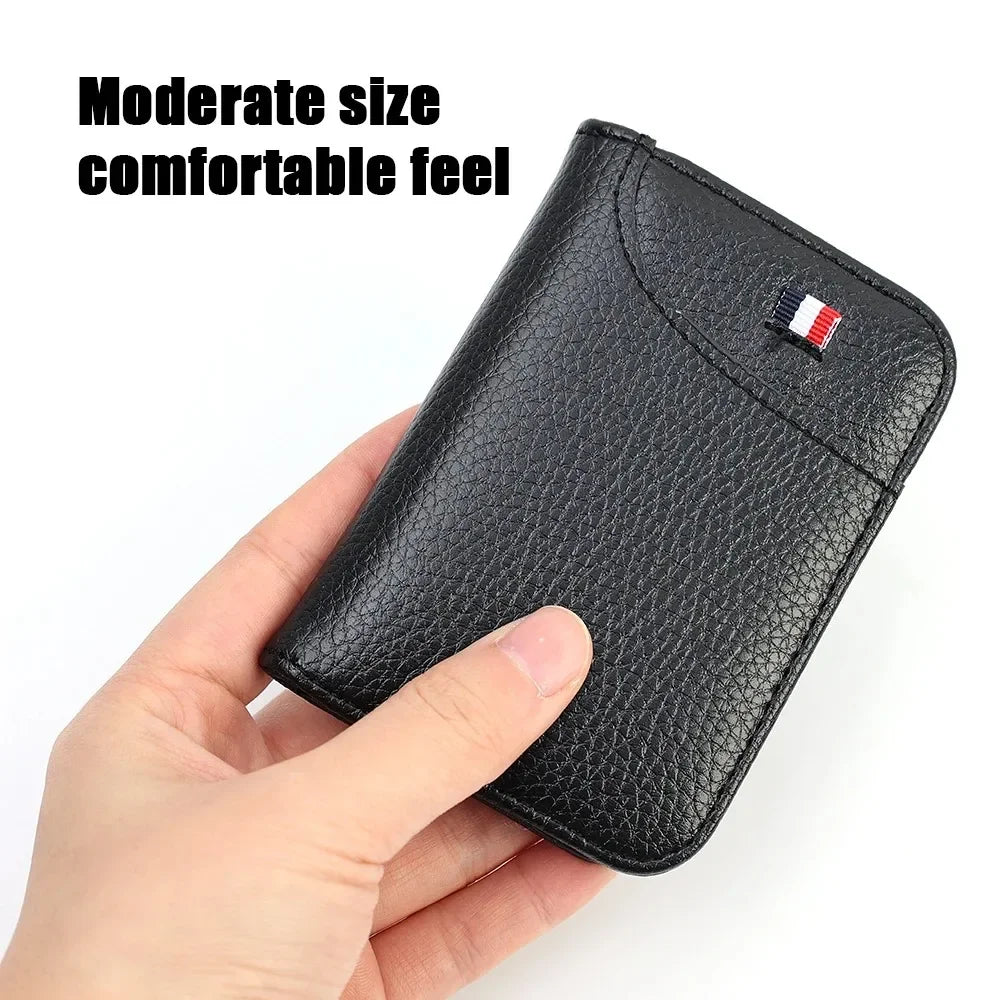 Portable card holder, ultra-thin soft coin purse, PU credit card, social security card, medical card, men's slim short wallet Oasis Select