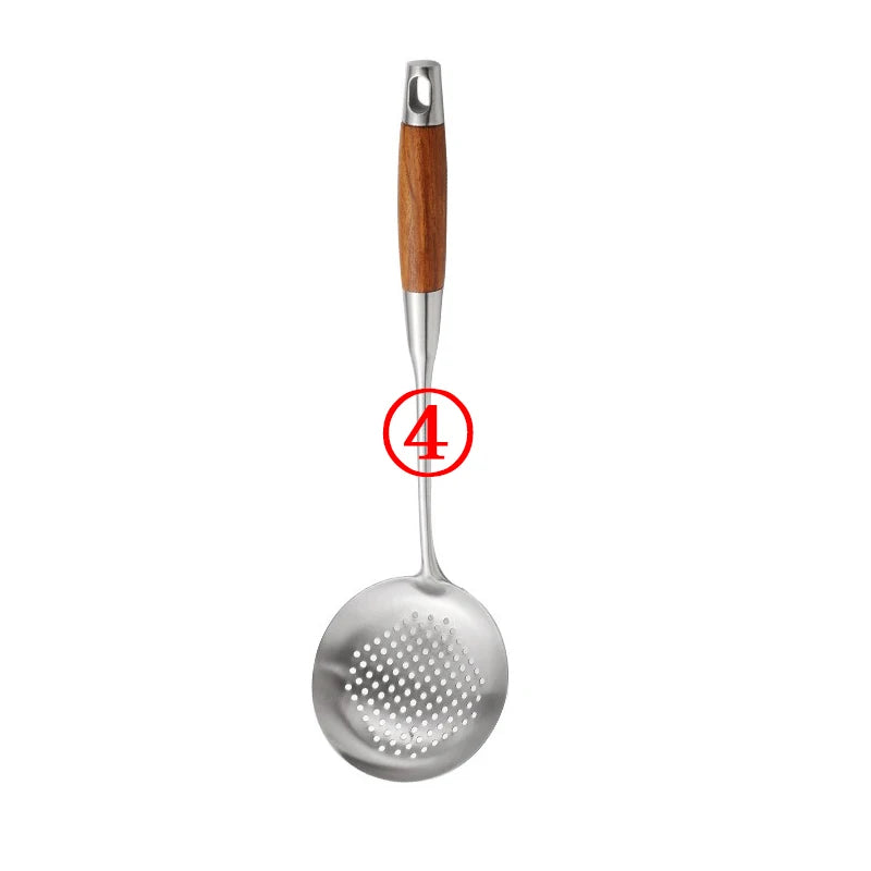 4-Piece Stainless Steel Cooking Utensil Set – Rosewood Handle Cooking Utensil Set Oasis Select 04