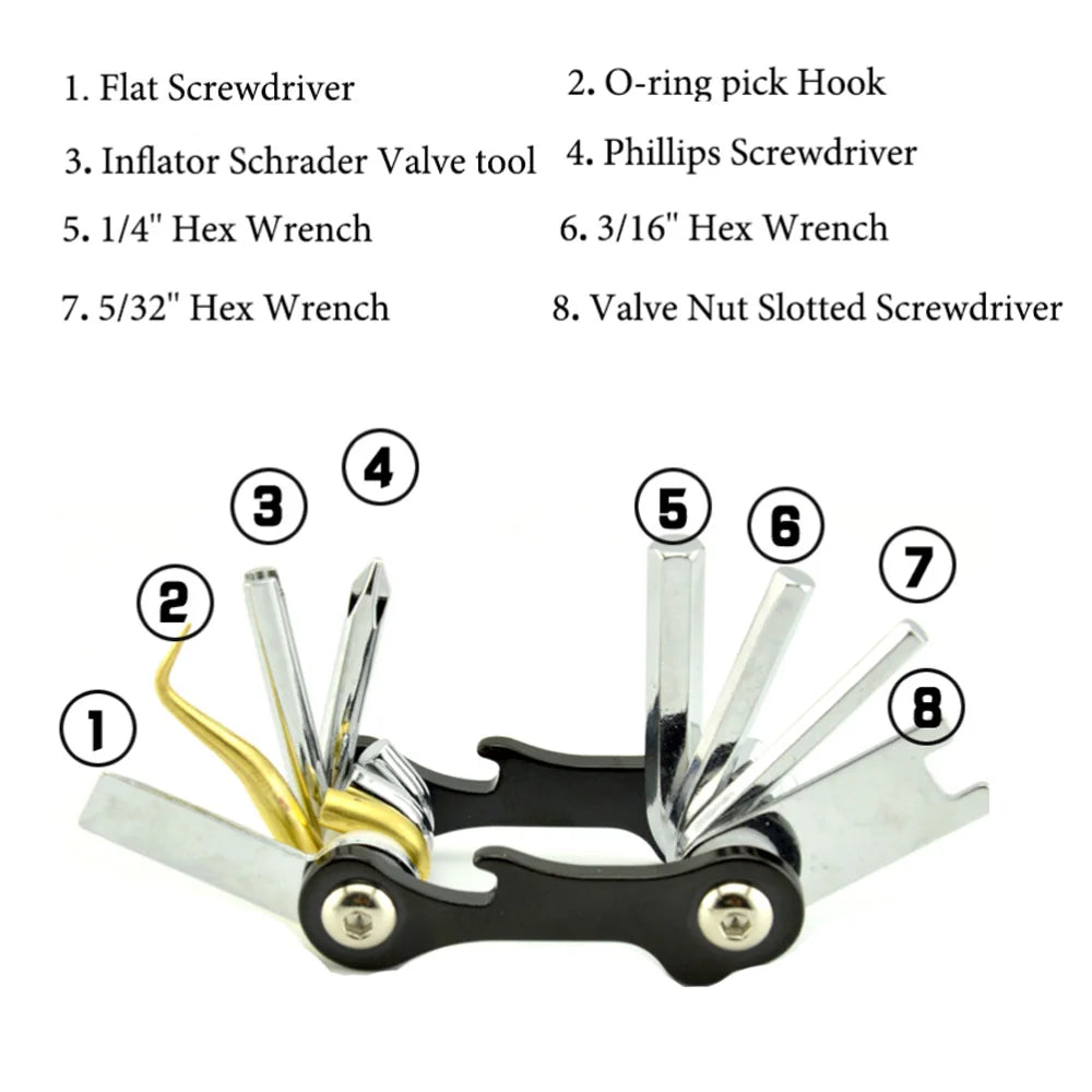 8 In 1 Adjusting Diving Diver Multi Tool Wrench Screwdriver Regulators Scuba Diving O-Ring Pick Oasis Select