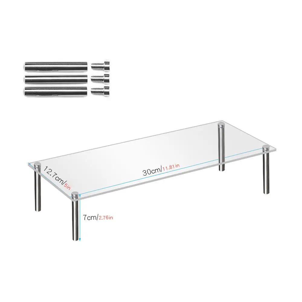 Stainless Steel Stand Acrylic Display Stands Clear Display Shelf Cupcake Display Riser Makeup Holder for Decoration Organizer Oasis Select L 1-tier
