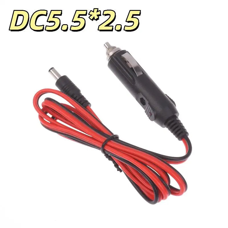1Pcs Car Charger Power Cable 1.2 Meters DC5525 Universal 12V 5A Male Plug Cable Connection Line With LED Light Oasis Select
