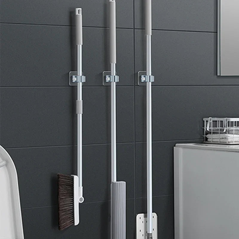 Wall-Mounted Mop & Broom Hanger Rack – No-Drill Suction Mop Broom Hanger Oasis Select