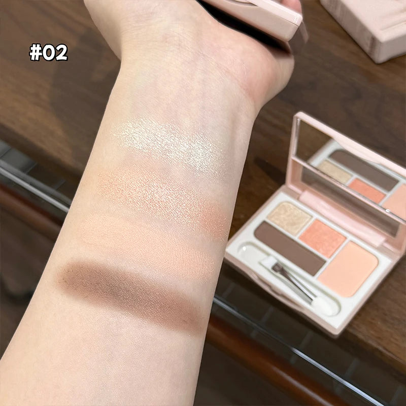 Art Value 4-Color Eyeshadow Palette – Glitter, Shimmer & Matte