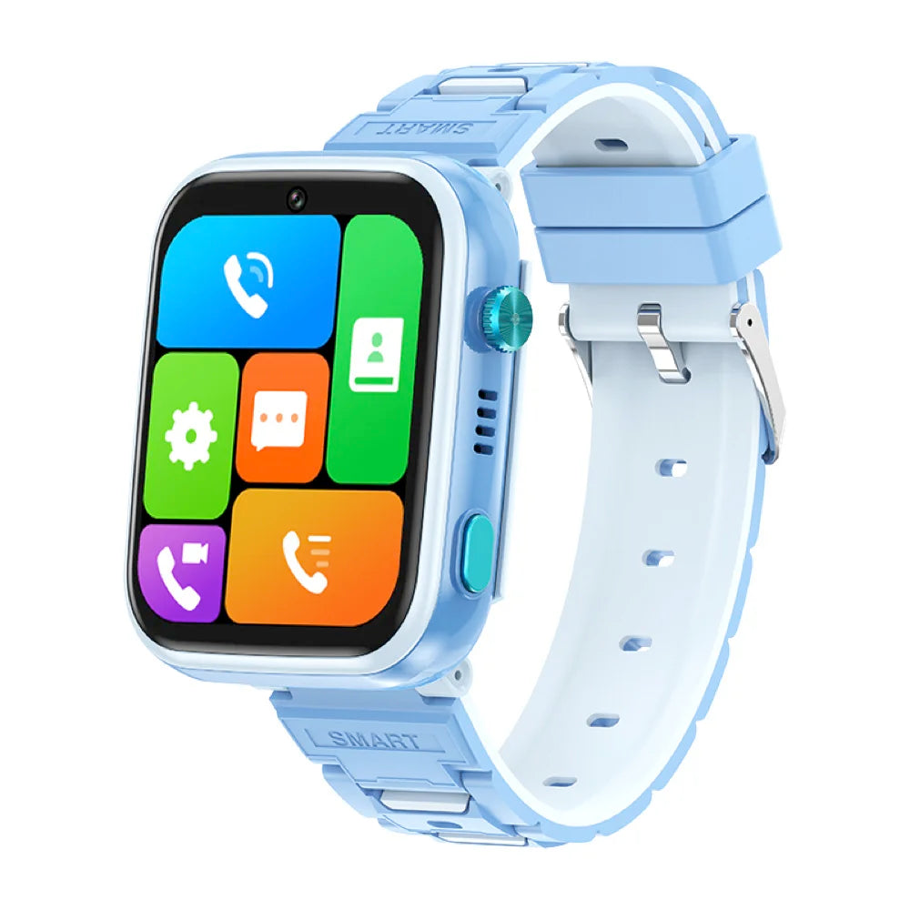 New 1.83" Kids 4G Video Call Smart Watch GPS WIFI LBS Positioning Children Music Palying Watches Waterproof Smartwatch Student Oasis Select Blue