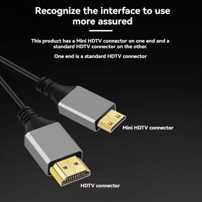 8K Mini HDMI-compatible to HDMI Cable HDTV 2.1 Cable For Camera TV Tablet Support 8K 4K 5K 48Gbps eARC HDR10 HDCP hdmi splitter Oasis Select