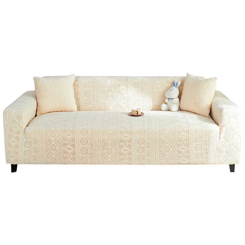 Bohemian Jacquard Velvet Sofa Cover for Autumn and Winter Thickened Plush, High-end Feel Cat Scratch-resistant Sofa Cover Oasis Select