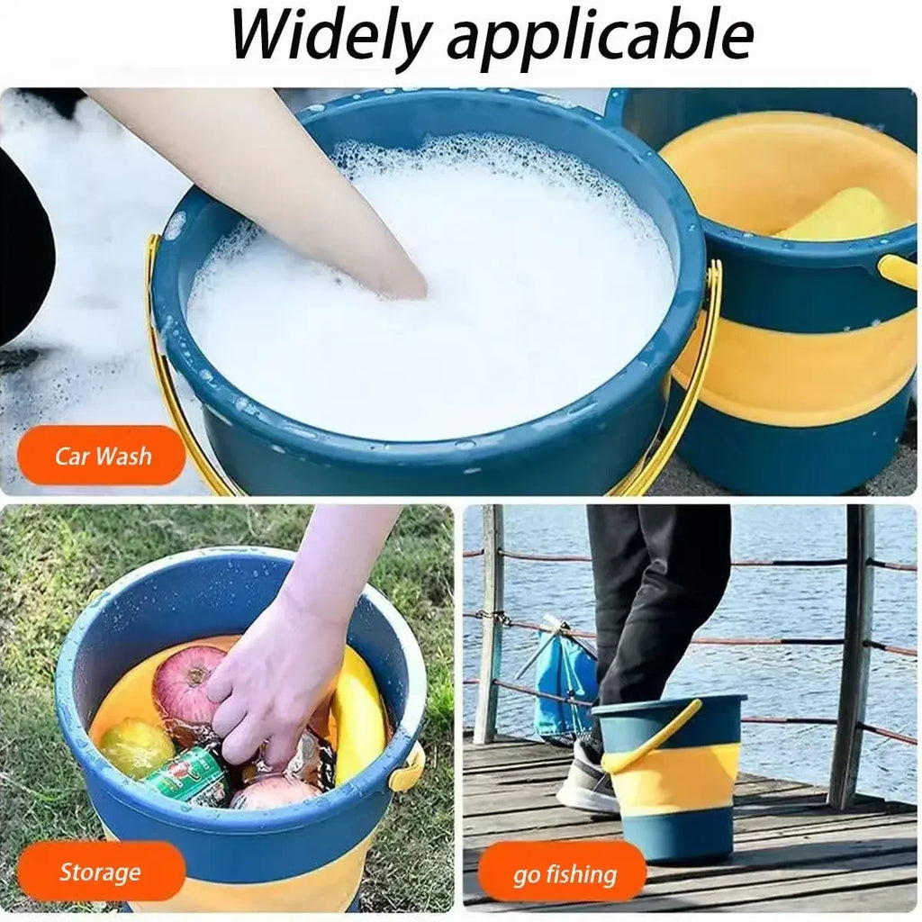 5/10/17L Collapsible Plastic Bucket Portable Water Container for Car Washing Fishing Camping Beach Trips and Household Cleaning Oasis Select