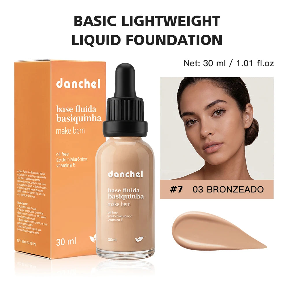 12 Colors Basic Lightweight Liquid Foundation Matte Soft Minimizes Pores Foundation Oil Control Long-Lasting Woman Makeup Oasis Select Color 7