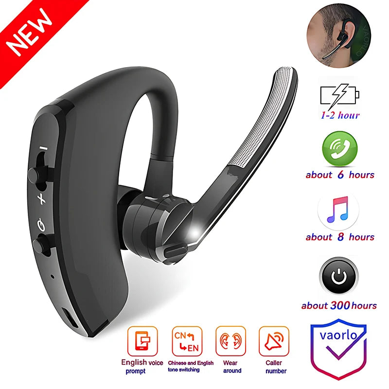 NEW V8 Bluetooth Earphone Wireless Stereo HD Headphones V9 Bluetooth Hands In Car Kit With Mic For iPhone Samsung Huawei Phone Oasis Select