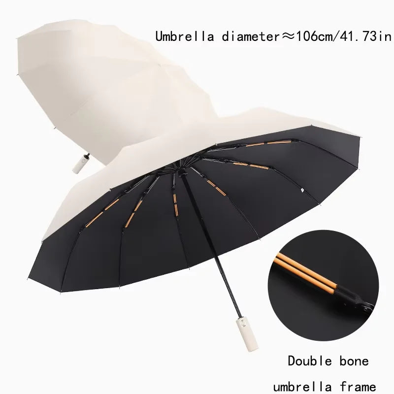 Morandi Fully Automatic Umbrella Black Glue Sunscreen Sun Umbrella Plus Sun Umbrella Wholesale Oasis Select Beige 24K iron