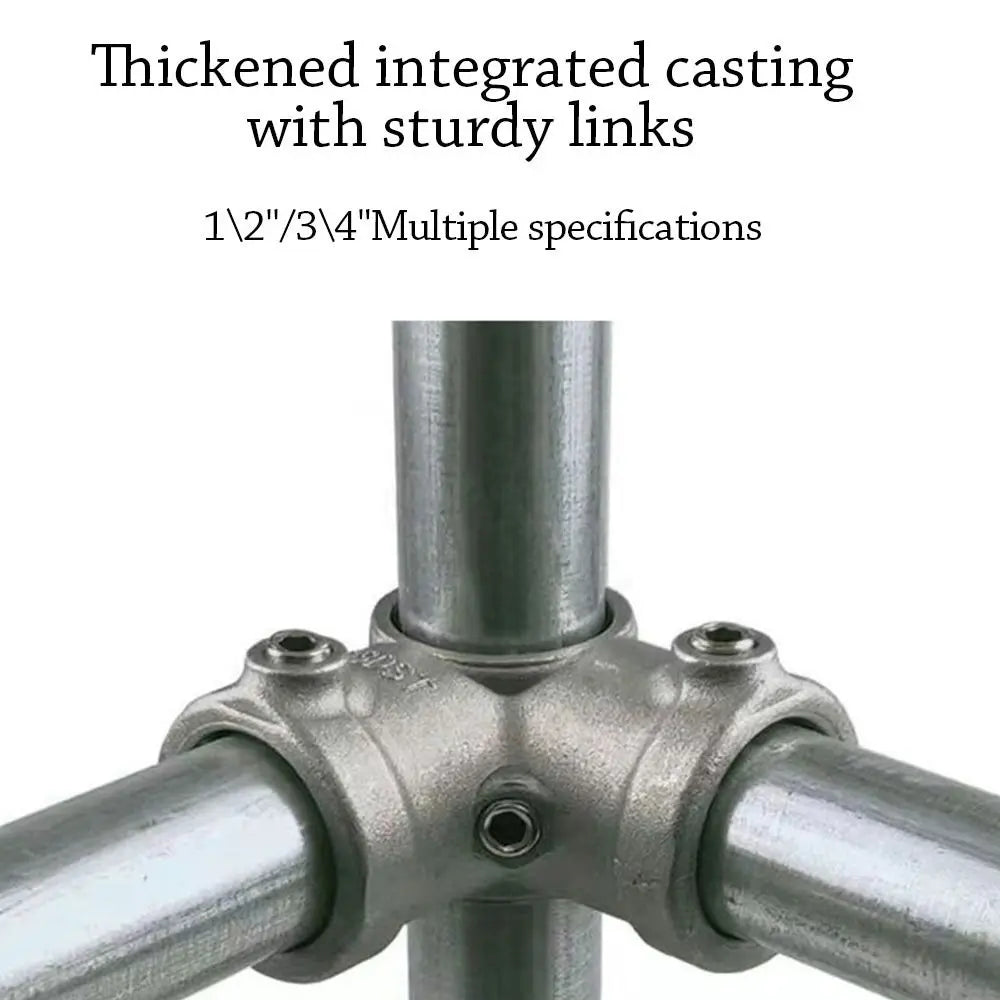 New 1\2''/3\4" Pipe Fitting Connector Aluminum Alloy Steel Fixed buckle Frame Fasteners DIY Corner Circular Pipe Connector pipes Oasis Select