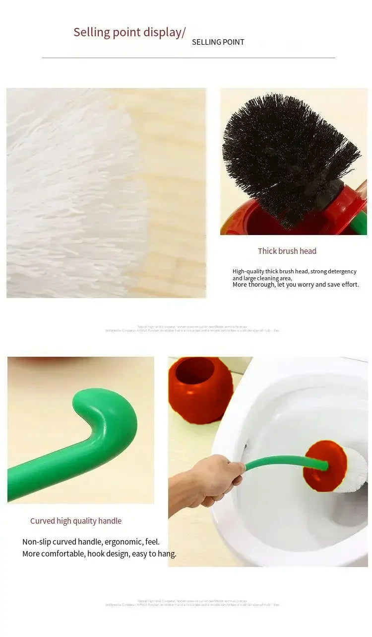 1pc Red Toilet Brush Creative Lovely Cherry Shape Lavatory Toilet Brush Holder Set Toilet Holder Bathroom Accessories Oasis Select