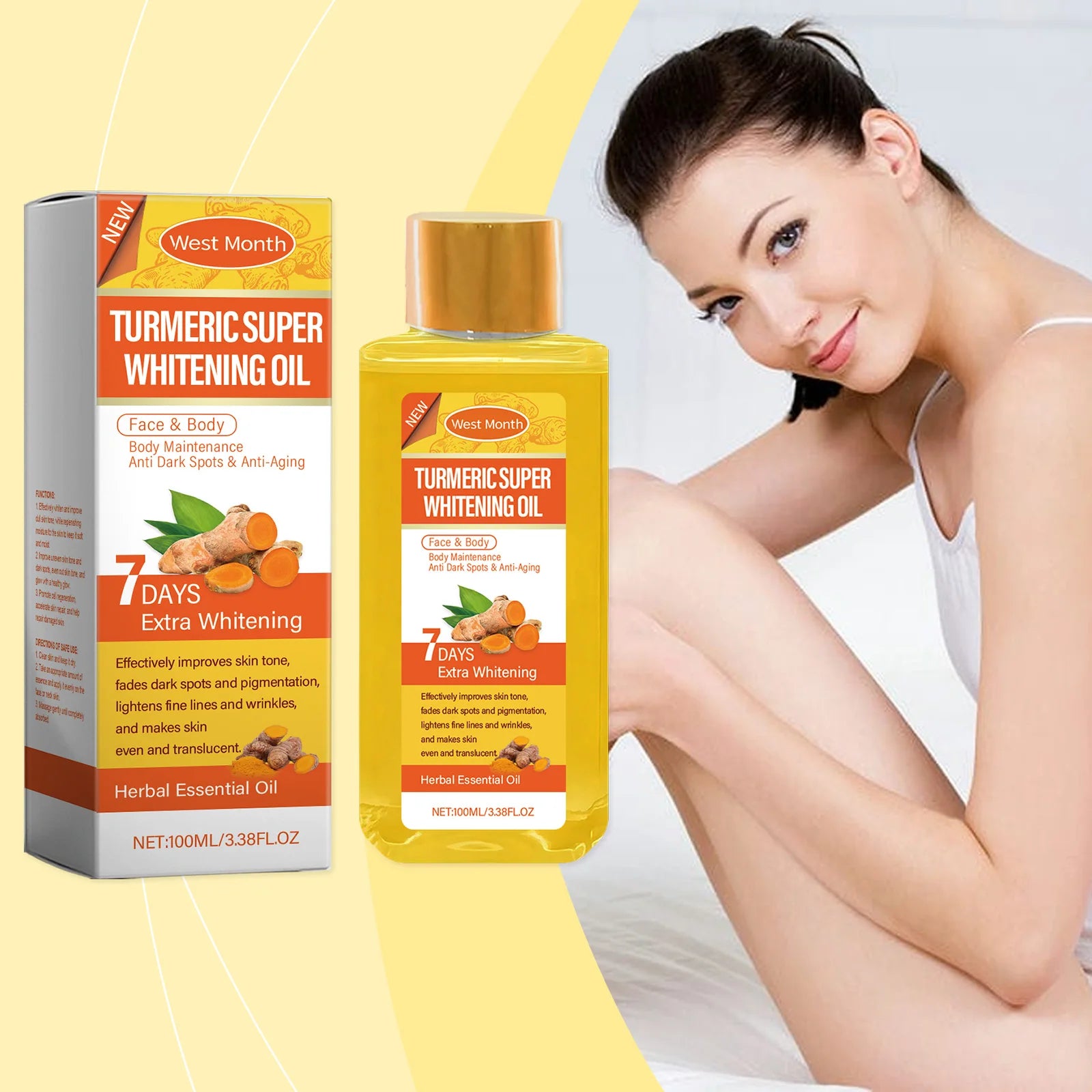 Turmeric Body Oil – Brightening & Moisturizing Skin Care 100ml Turmeric Body Oil Oasis Select