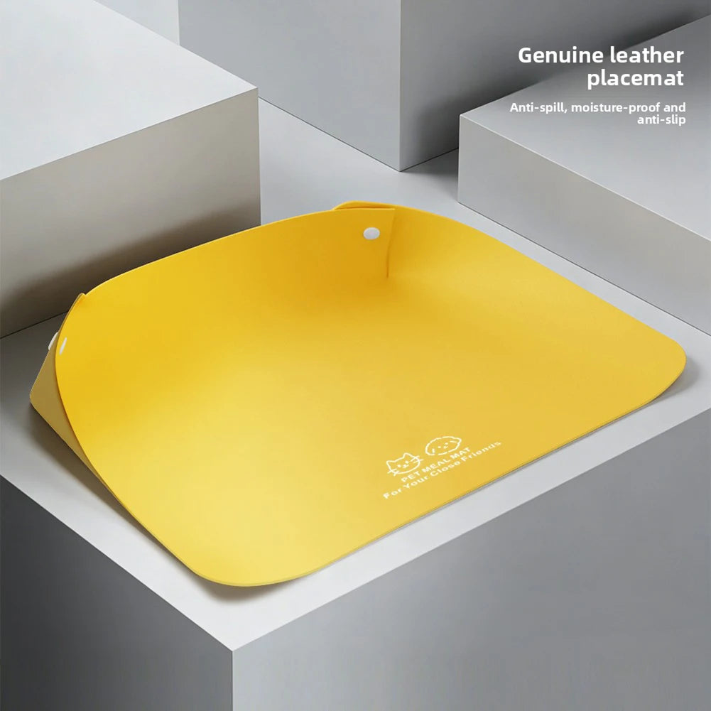 PU Leather Pet Feeding Mat – Waterproof & Non-Slip Placemat