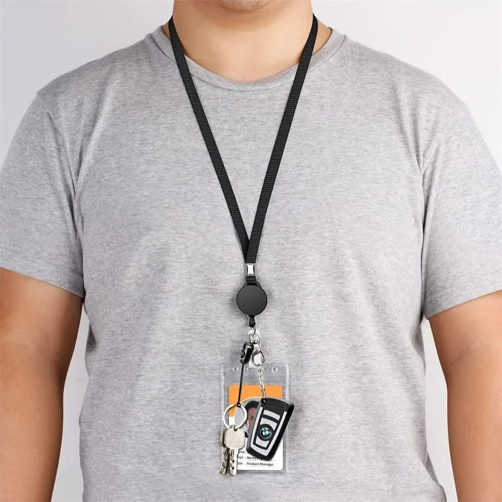 Neck Strap Key Chain Lanyard Card Holder Badge Reel Phone Key Ring ID Name Card Nurse Retractable Badge Holder Office Supplies Oasis Select