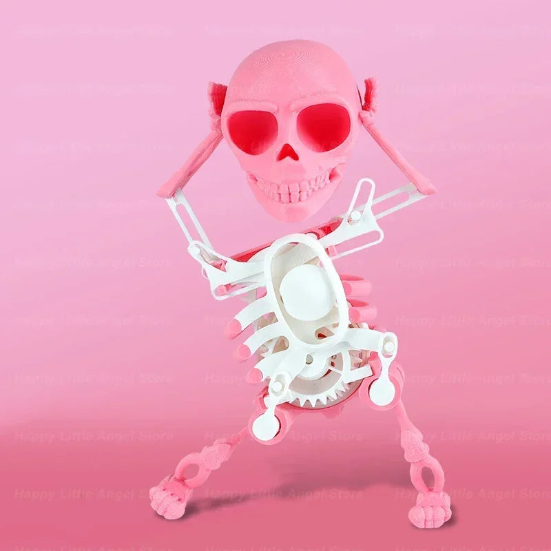 3D Skeleton Man Dancing Dancing Skull Ornament Dancing Ornament Sculpture Figurine Statue Home Office Decoration Gift Oasis Select 1pc-Pink