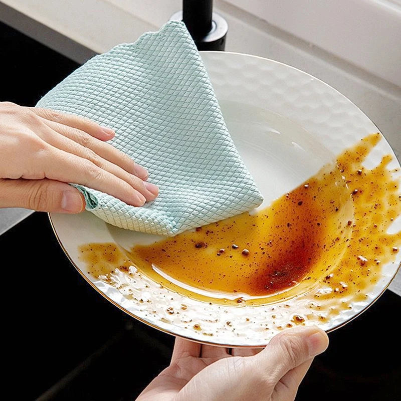 1/5/10Pcs Kitchen Towel Dish Cloth Absorbable Glass Microfiber Cloth Cleaning Wipes Window Car Towel Rag Kitchen Accessories Oasis Select