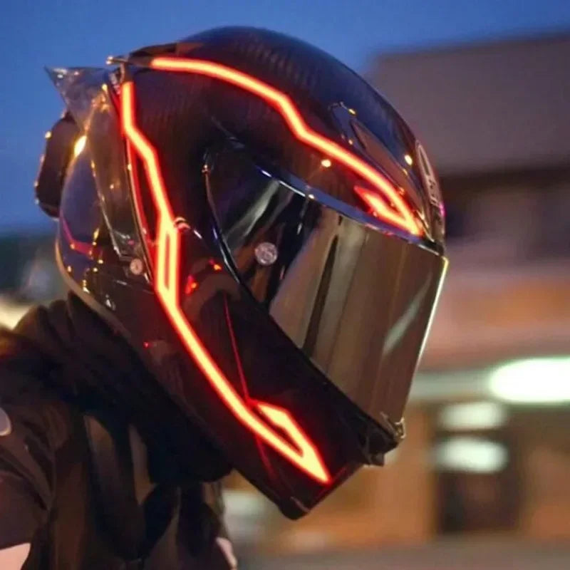 New Motorcycle Helmet Light 4 in 1 EL Light 3 Mode Led Helmet Light Night Riding Signal Helmet Strip Decoration Accessories Kit Oasis Select