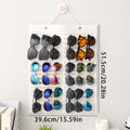 1pc Wall mounted Black/White Foldable Glasses Storage Bag Sunglasses Glasses Box Hair Accessories Storage Hanging Bag Oasis Select white