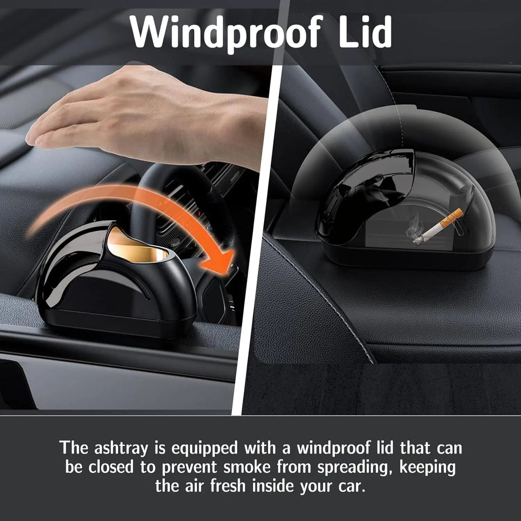1/2PCS Car Ashtray Cup Holder Windproof Leak Proof Sealed Cigarette Tray Lid Black Home Outdoor Universal Auto Interior New 2026 Oasis Select