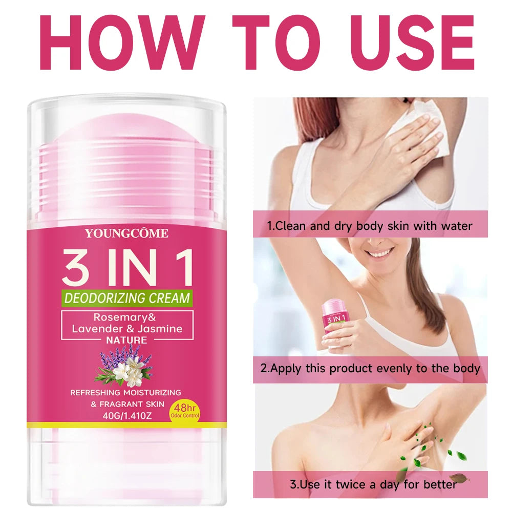 YOUNGCOME 3-in-1 Deodorizing Cream | Long-Lasting Fragrance Balm