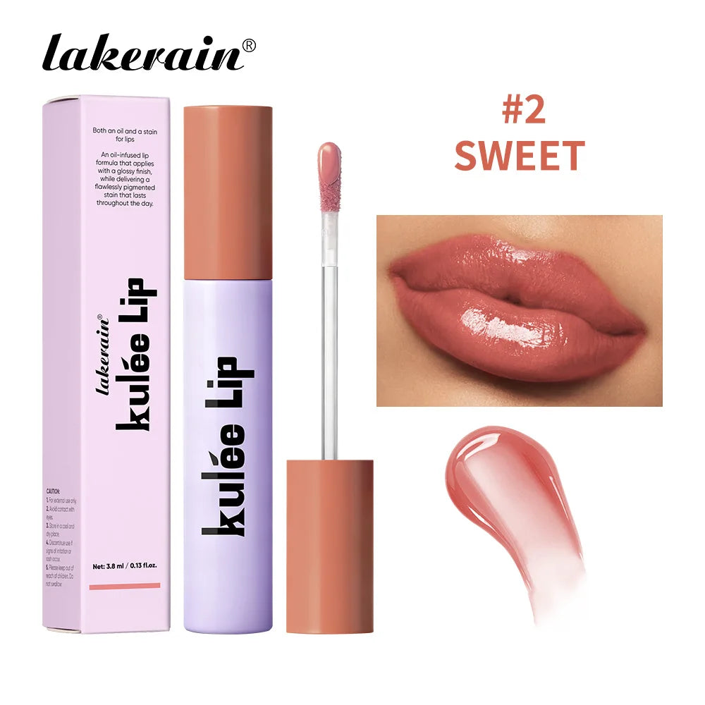Lakerain Kulfée Lip Oil Long-lasting Moisturizing 9 Color Lip Gloss Non-Sticky Smooth Glide Deep Hydrating Lips Beauty Makeup Oasis Select Sweet
