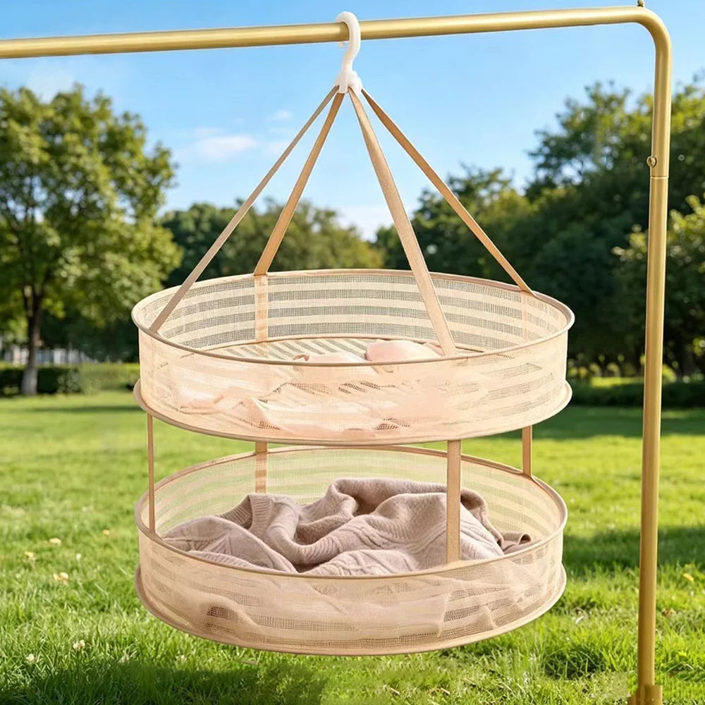 Foldable Hanging Mesh Laundry Bag Windproof Stretch Resistant Anti-shrink Clothes Washing Net for Underwear Sweater Oasis Select