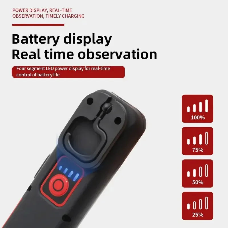 Portable USB Rechargeable Work Light Magnetic COB LED Flashlight Hanging Lamp with Built-in Battery Camping Torch Oasis Select