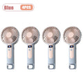 Digital Display Handheld Fan Mini Portable USB Rechargeable 2 in 1 Desktop Standing Cooling Fan for Office Travel Outdoor Oasis Select Blue-4PCS
