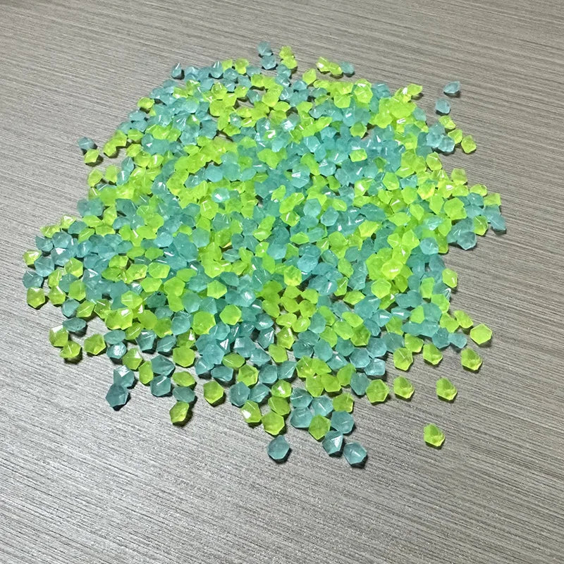 3-5mm Glow-in-the-dark Sand Horticultural Aquarium Landscape Colored Stone Glow-in-the Dark Grain Sand Oasis Select Blue-green mix 1 bag of 6000