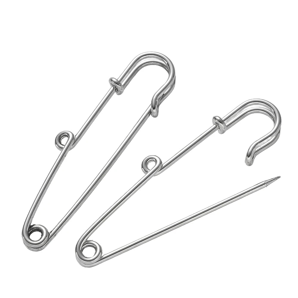 10pcs Heavy Duty Safety Pin Charms with 1/2/3/4/5 Loops for DIY Garment Blanket Skirts Knitted Fabric Brooch Crafts Jewelry Make Oasis Select